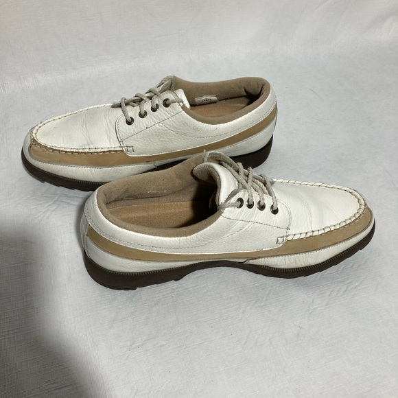 Footjoy Softjoys 98512 Golf shoes white tan leather spike less size 7.5 - Picture 5 of 11
